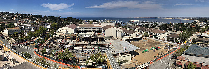 Monterey Bay August 2016 Looking down on the Monterey Conference Center and the Double Tree Hotel by Pat Hathaway ©2016 Accession # 2016-001-0003