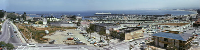 Monterey Bay Accession # 73-000-0018 Photo by Pat Hathaway  ©1973 Looking down on the Monterey in the midst of urban-renewal